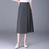 Women's Fashionable A-line Pleated Midi Skirt, High Waist, Slimming Large Hem, Casual 2026 Spring Collection