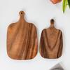 Acacia Wood Cutting Board with Juice Groove, Reversible Chopping Board for Kitchen, Large Serving Tray for Meat, Bread, Pizza
