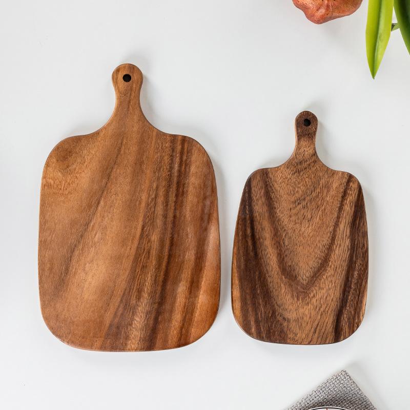 Acacia Wood Cutting Board with Juice Groove, Reversible Chopping Board for Kitchen, Large Serving Tray for Meat, Bread, Pizza