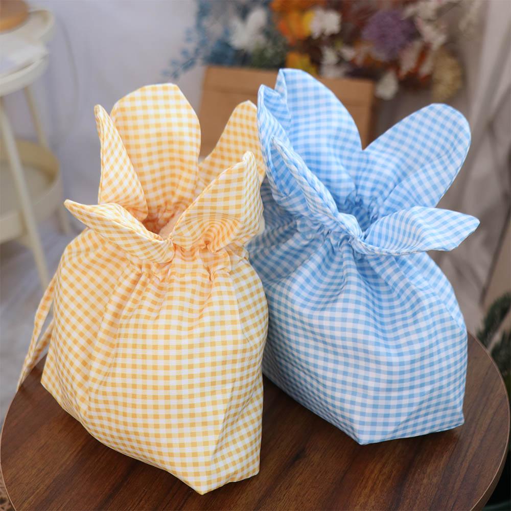 Cute Flower Handbag Printing Shoulder Bags Casual Plaid Drawstring Bag  Student