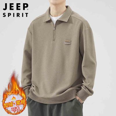 JEEP SPIRIT Herren Polokragen Langarm T-Shirt