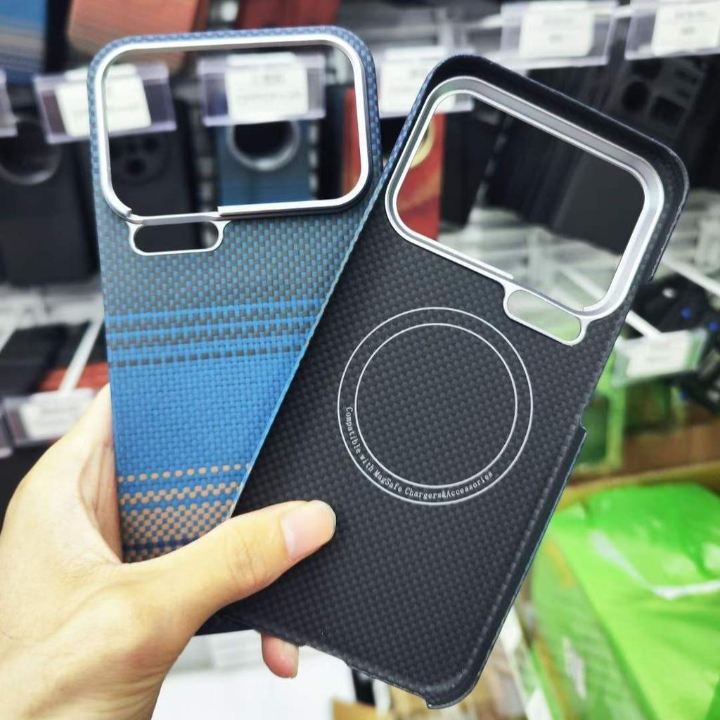 For Magsafe Magnetic Magnets Carbon Fabric Fiber Aramid Case For Xiaomi 17 Pro Max / Xiaomi 17 Real kevlar Aramid Fiber Case
