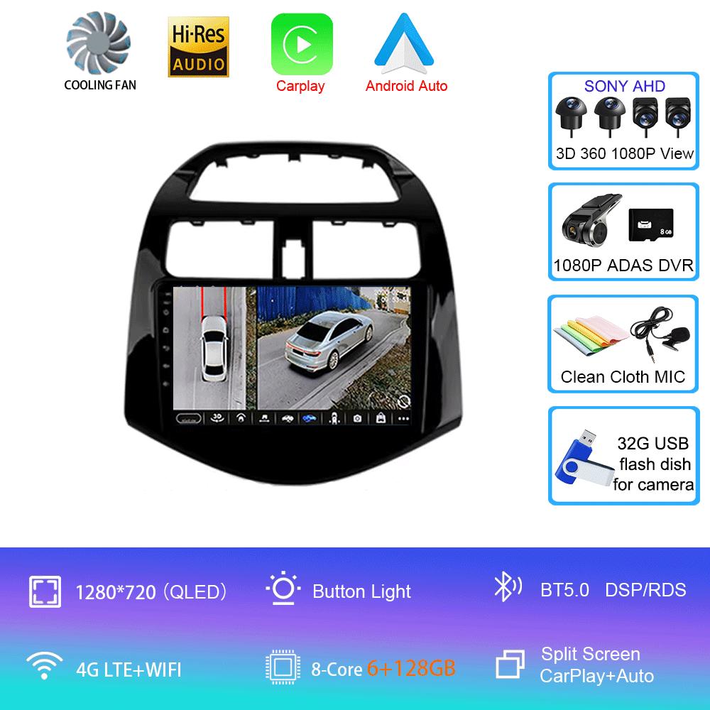 Android 14 Carplay For Chevrolet Spark Beat Matiz Creative 2010 2011 2012 2013 2014 Multimedia Player Car Radio GPS 2din Stereo