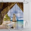 Modern 3D Printing Forest Refreshing Scenery Shower Curtain Waterproof Landscape Green Plant Mountain With Hooks Bathroom Decor