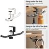 Under Desk No Drill Clamp Mount Double Rod Headphone Backpacks Hook Holder For Home Office And Classroom Organization