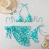 Europe and America 1011 new swimsuit women's style sexy lace-up printed bikini swimsuit bikini spot