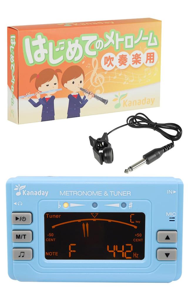 First Tuner for Brass Includes Tuner Transposition and Batteries Metronome, Electronic, Bands, Microphone, Function, (Macaron Blue)