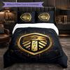 Biancheria da letto a tema Leeds United Set 3 Pezzi Copripiumino Biancheria da letto Decorativa Per Camera Adolescenti Decorazione Casa