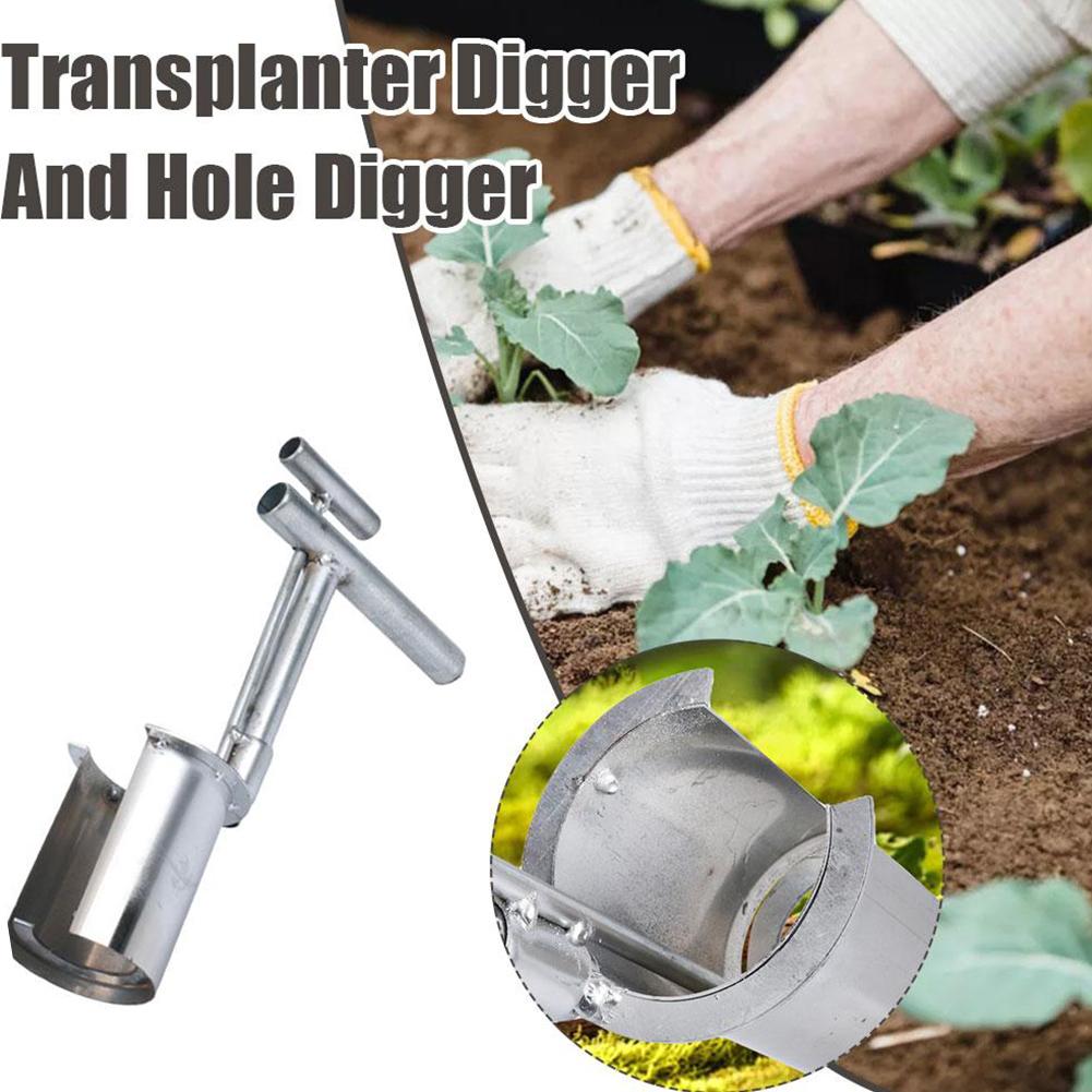 Handheld Garden Barrel Transplanter Stainless Steel Digging Seedlings Artifact Agricultural Puncher Planting In Greenhouse