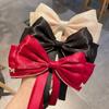 Elegant Sweet Bow Ponytail Hair Clip Solid Color Big Bowknot Hairpins For Women Girls Simple  Hair Accessories Gifts