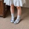 Kids Retro Split-Toe Flat Shoes Girls Boys Soft Sole Slip-On Casual Sneakers In Green Black