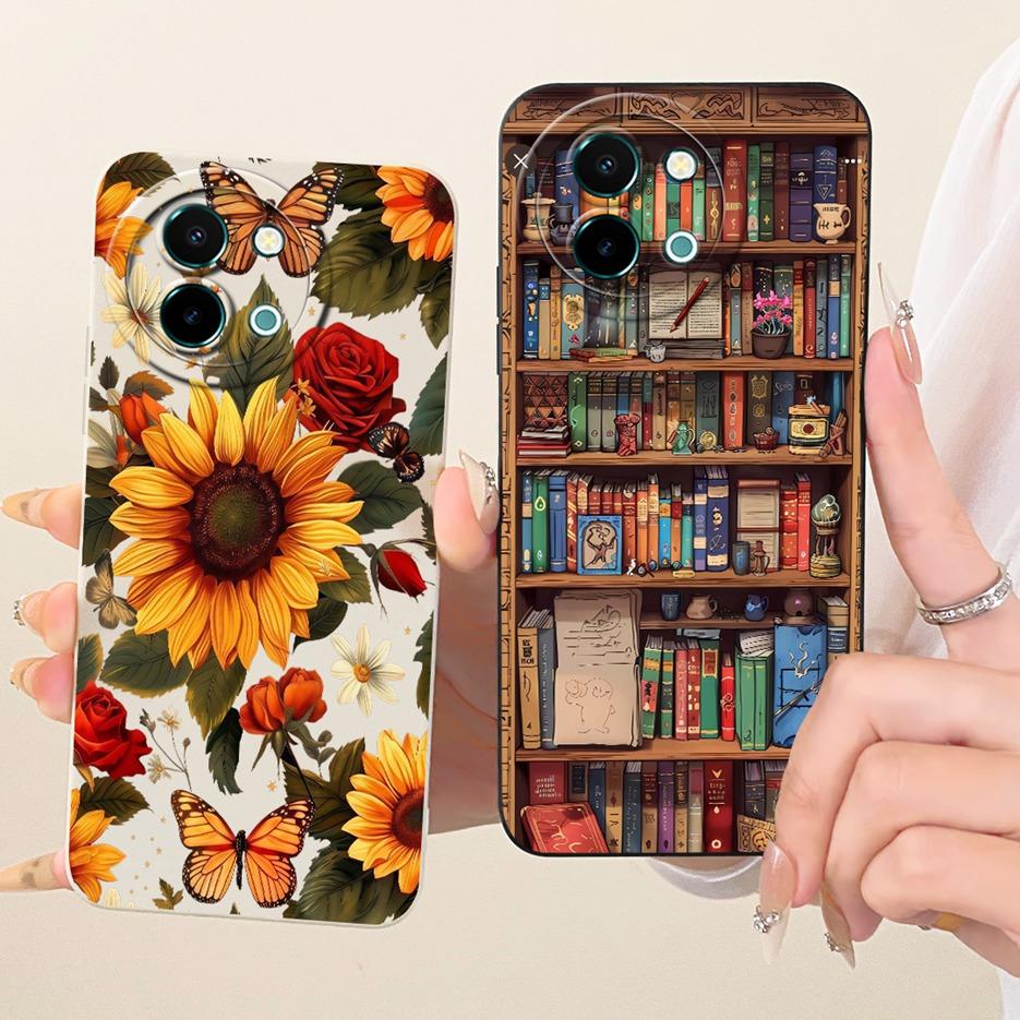 For Vivo Y38 5G Case Vivo Y58 V2355 Cute Cat Duck Cartoon Cover Soft TPU Matte Phone Case For Vivo Y38 Y 58 VivoY38 VivoY58 Bags