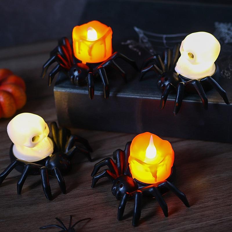 1Pc Halloween Decoration Spider Night Lights Party Supplies Decoration Props Bar, Haunted House, Horror Party Accessories