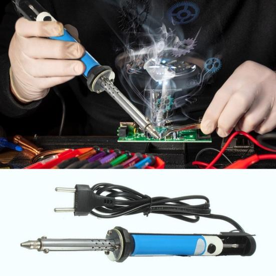 

30 Вт 40 Вт паяльник с быстрым нагревом, индукцией, автоматическим отключением, ПИД-регулированием температуры, электрическим сварочным аппаратом с вакуумным насосом для распайки синий