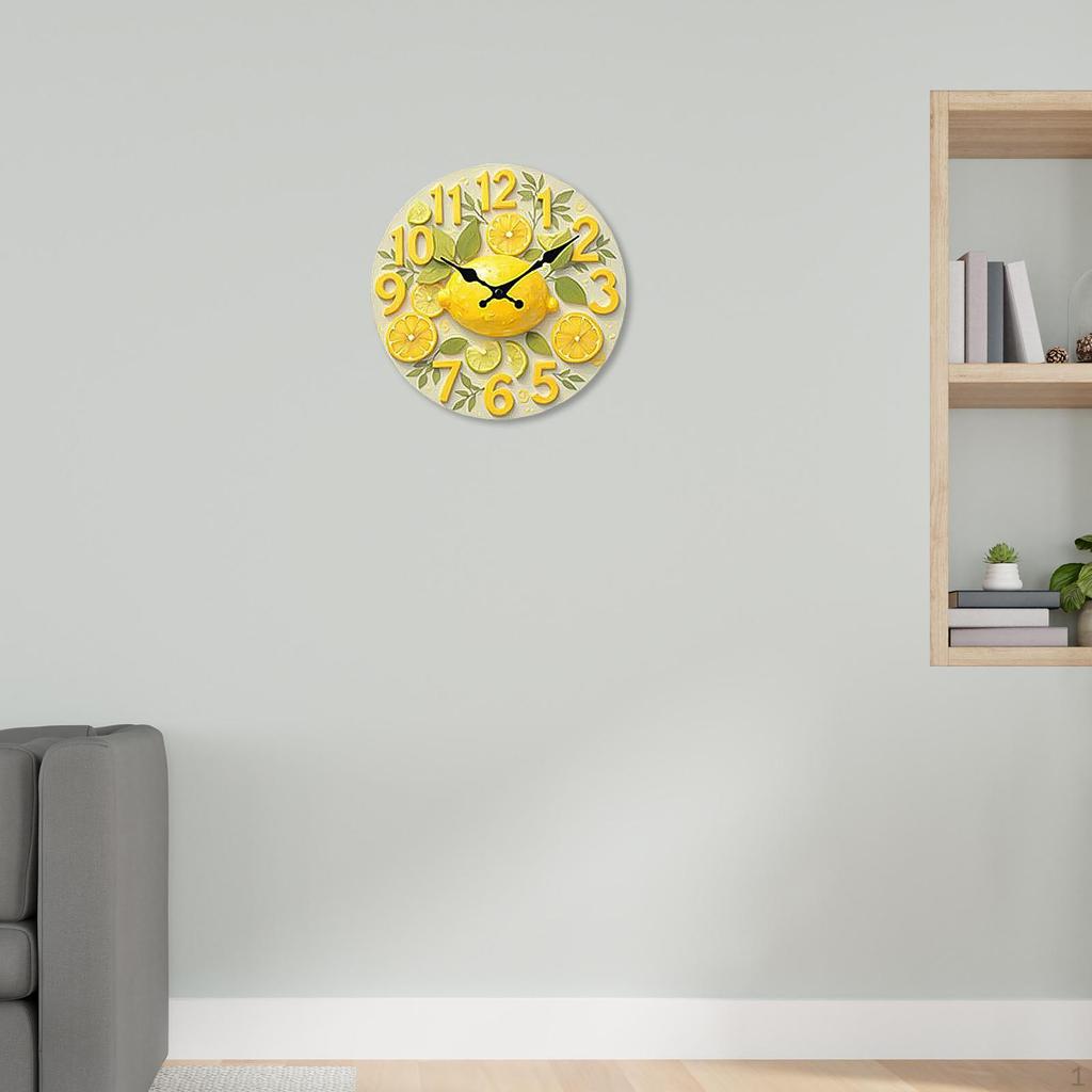 Relógio Decorativo Criativo Estiloso Silencioso Artístico Ornamento de Parede Silencioso para Sala de Jantar Cozinha