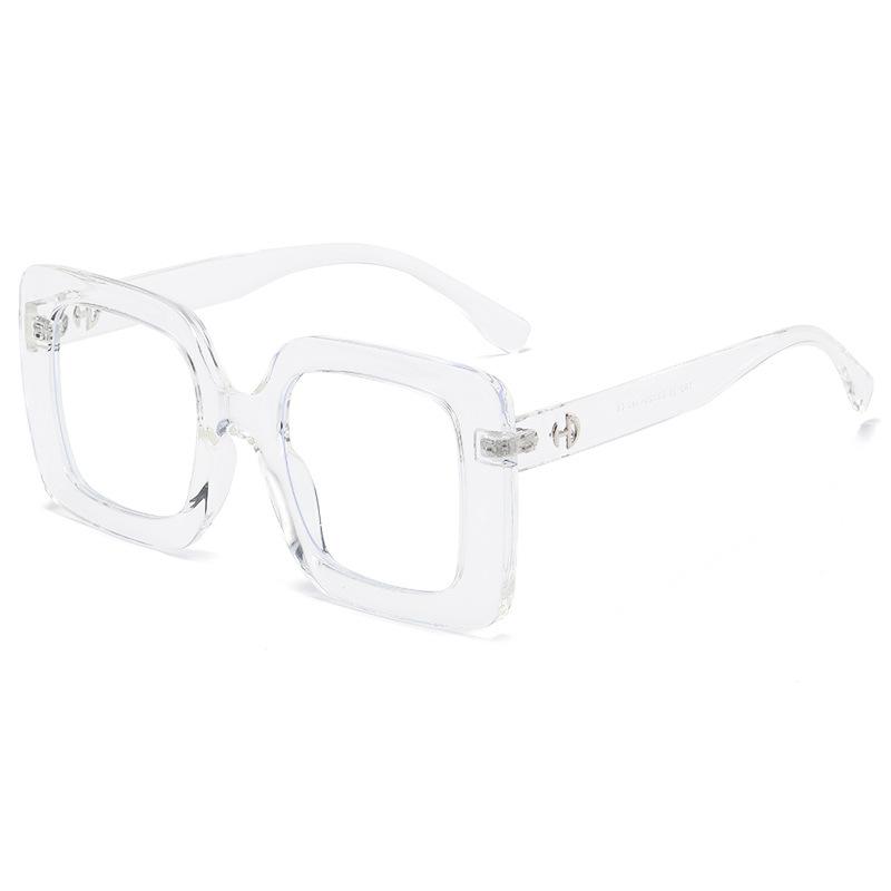 Tr2128 European And American Fashion Large Frame Tr90 Glasses Frame 2022 New Anti-Blue Light Plain Men'S And Women'S Street Shot Flat Glasses