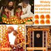 Reusable Fall Seasonal Home Accents Artificial Marigold Flower String Lights, 20/40 LED Cempasuchil Garland Flashing Battery Operated Lights