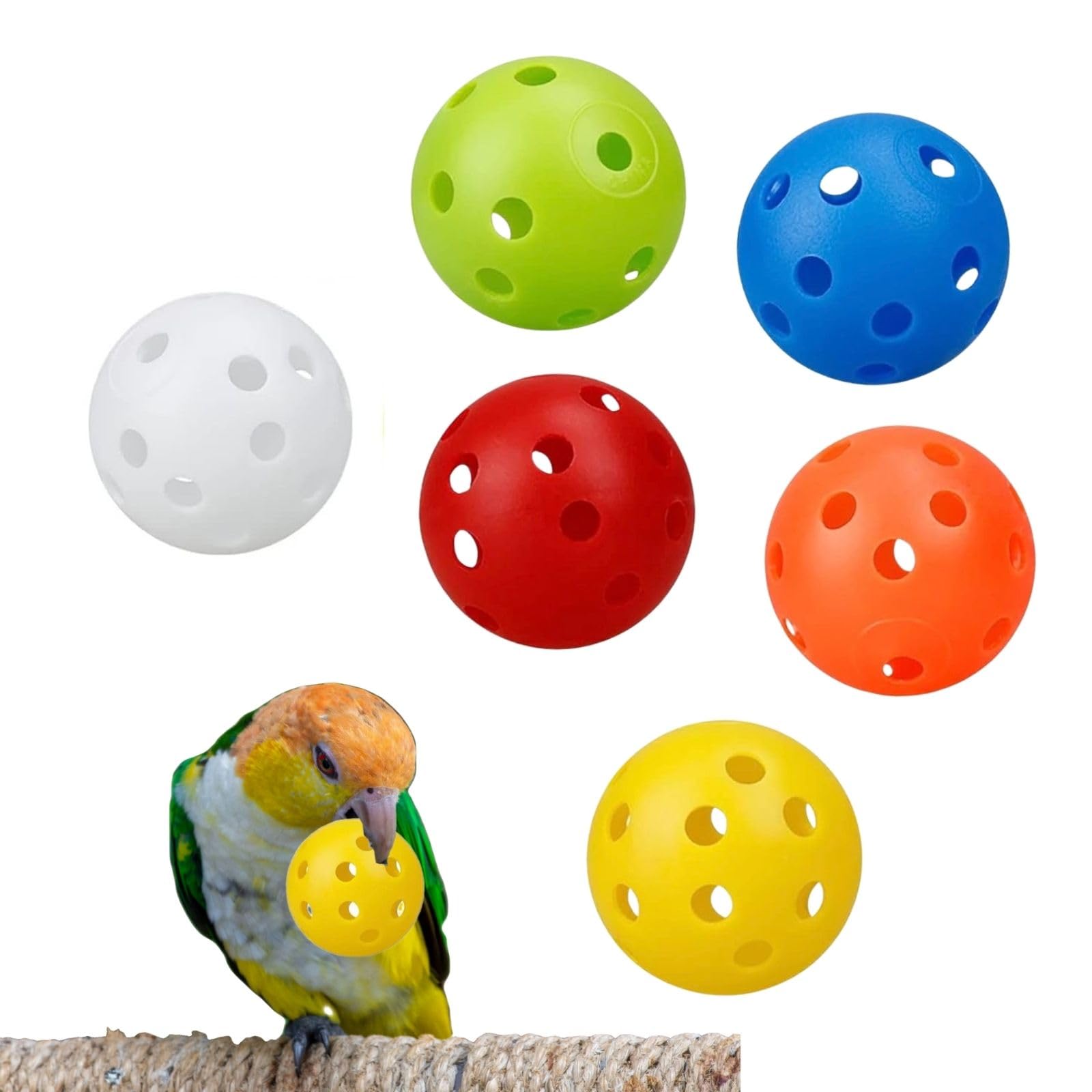 

СЧАСТЛИВЫЙ САХАР Птичий мяч Пластиковая игрушка для попугая Игрушка для птиц Игрушка для жевания Игрушка для птиц Легкий Снятие стресса Снятие недостатка физических упражнений Набор из 6 цветов