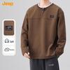 JEEP Men's American Retro Double-Layer Collar Pullover Sweatshirt