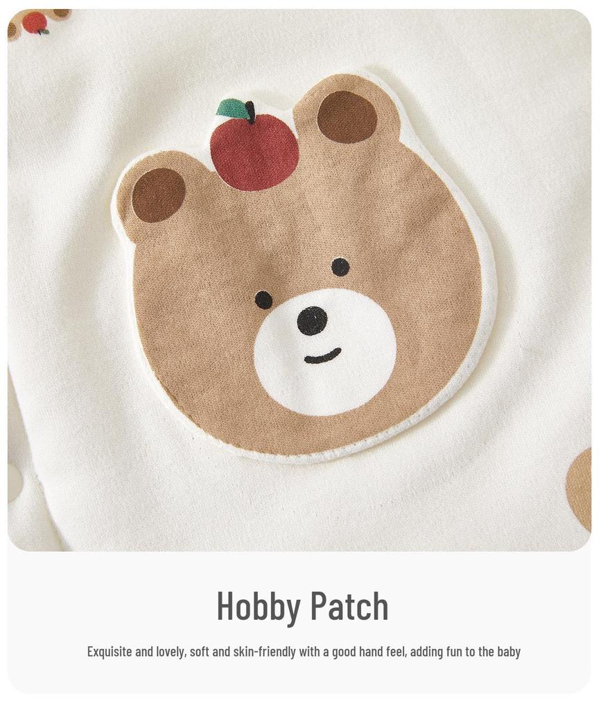 150g Quilted Cotton Baby Bodysuit - Thick, Class A, Autumn/Winter Newborn Homewear