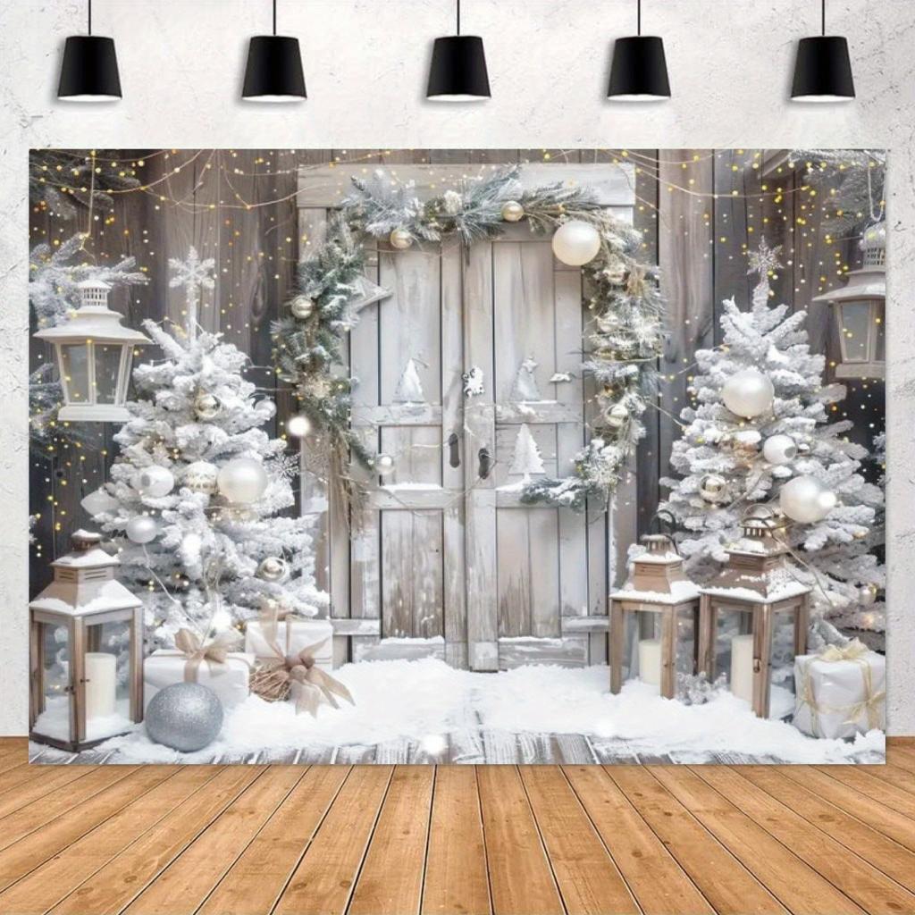 Winter Snowy Barn  Christmas Scene Decoration Background Winter Photography Backdrop Decorations For Photo Studio Photo Booth Christams Party