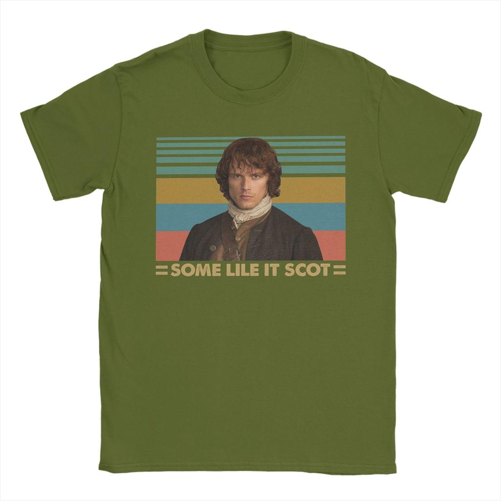 ZX Outlander Theme Some Like It Scot TShirts for Men Vintage 100 Cotton Tee Shirt Crew Neck Short Sleeve T Shirts Graphic Clothes