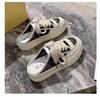 Internet celebrity thick-bottomed bag head half slippers outer wear summer women 2025 new mesh breathable casual small white cool slippers