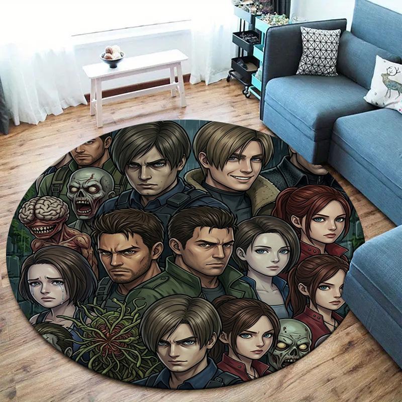 שטיח עגול Resident Evil שטיח לסלון חדר שינה ספה חדר משחקים עיצוב מחצלת רצפה מונעת החלקה