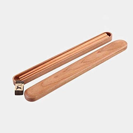 Natural Wood Chopsticks Japanese Style Chopstick Box Set Wooden Antibacterial Bento Dining Use Chinese Cuisine Portable Cutlery (Cherry Wood)
