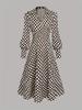 Women's Floral Long Sleeve Tie Waist Dress - Autumn/Winter Fashion