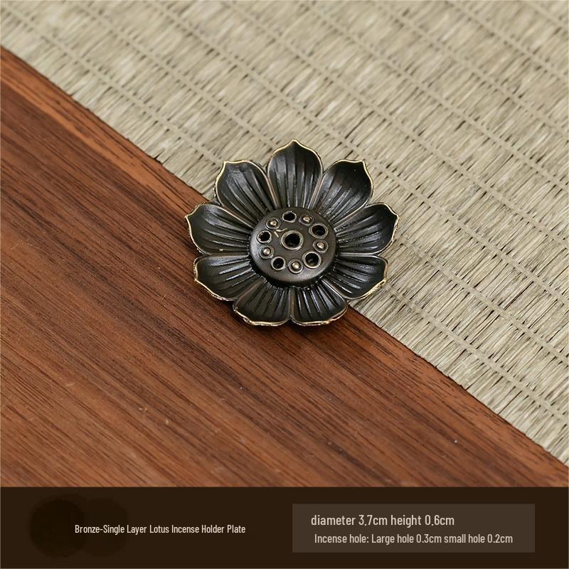 Enamel Lotus Incense Holder: Red/Green Multi-Hole Sandalwood Stick Burner for Buddha Incense.