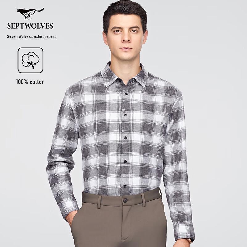 Septwolves Men s Autumn Business Casual Long-Sleeve Shirt 175/92A