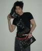 LANARCHIVE [0096] Star Feather Graphic Slim T-Shirt - Black