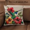 2D Bohemian Hummingbird Floral Throw Pillow Covers Pattern Cushion Cover Suitable For Sofa Bedroom Car Pillow Cover