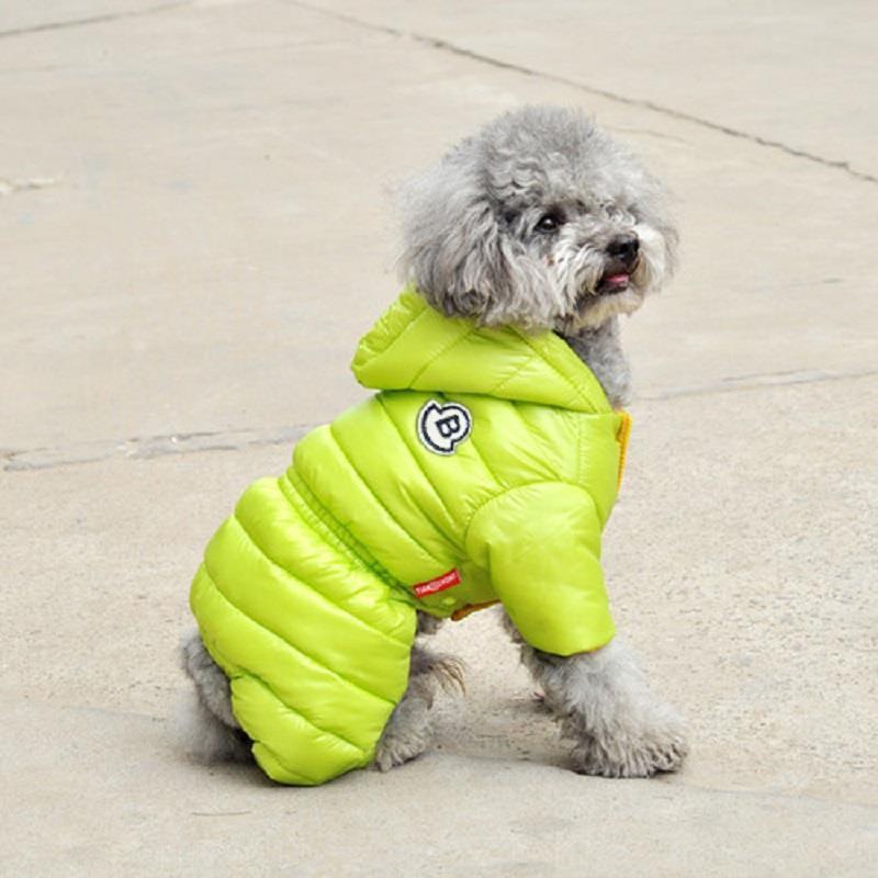 British Style Waterproof Cotton Coat for Small Dogs - Warm Four-Legged Winter Clothing for Pomeranians and Teddy Breeds
