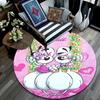 Diddl Pattern Round rug,Carpet Rug for Living Room Bedroom Playroom ,Non-slip Floor Mat,Holiday Gifts and Birthday Gifts.