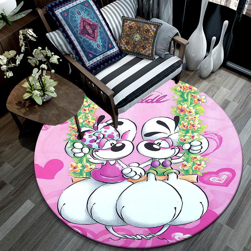 Diddl Pattern Round rug,Carpet Rug for Living Room Bedroom Playroom ,Non-slip Floor Mat,Holiday Gifts and Birthday Gifts.