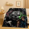 HD Classic Gun Game Call of Duty COD Ghost Simon Flannel Blanket,Ultra Soft Warm Plush Throw for Home Bedroom Bed Sofa Cover Kid