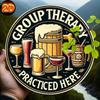 Vintage Group Therapy Practiced Here Beer Bar Aluminum Sign  Rustic Metal Art Poster for Home Man Cave Backyard