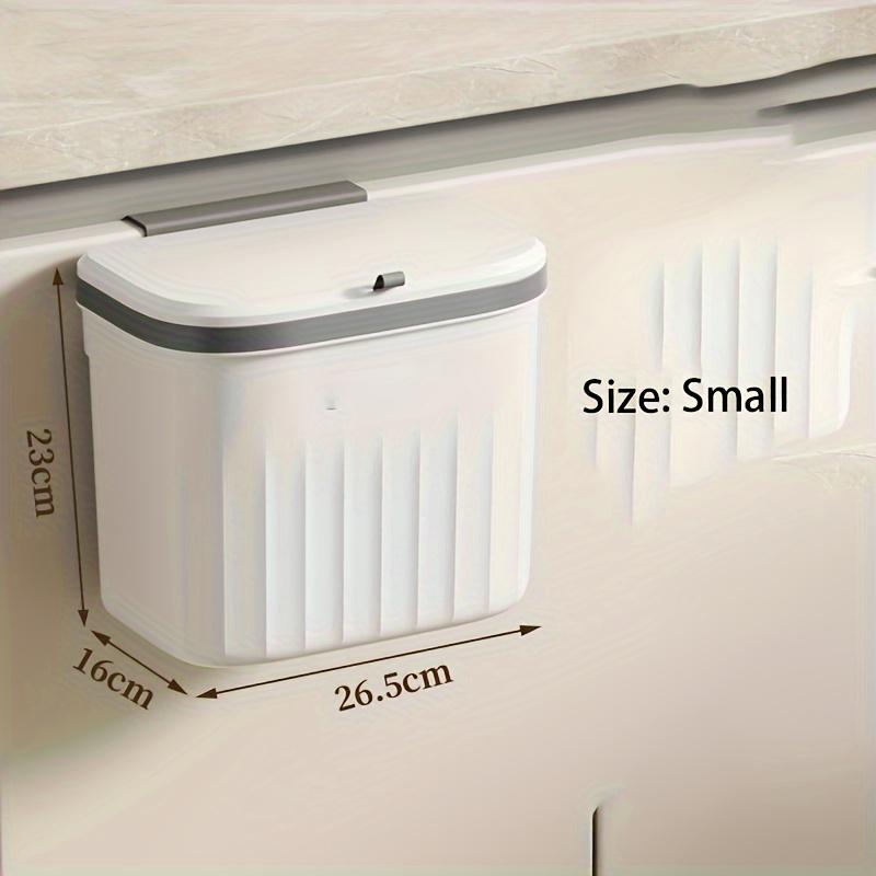 1pc Large Capacity Wall-Mounted Trash Can - Easy-Install, Space-Saving Design for Kitchen & Bathroom -Plastic, Open-Top Waste Bin with Back Hook