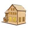 Wooden LED Lighted House Ornament Handcrafted Glowing Christmas House Decoration Xmas Holiday Party Desktop Decor
