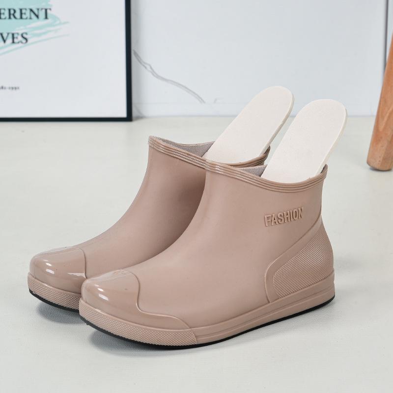 Women's Fashion Waterproof Non-Slip Fleece-Lined Short Rain Boots