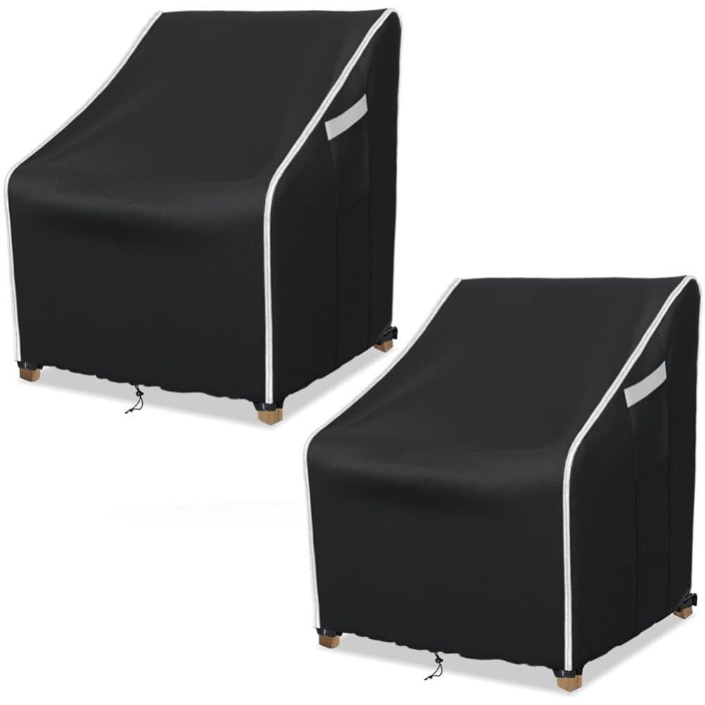 2Pcs Outdoor Swivel Lounge Chair Cover 210D Oxford Waterproof Patio Chair Covers Oxford Fabric Outdoor Lounge Chair Protector