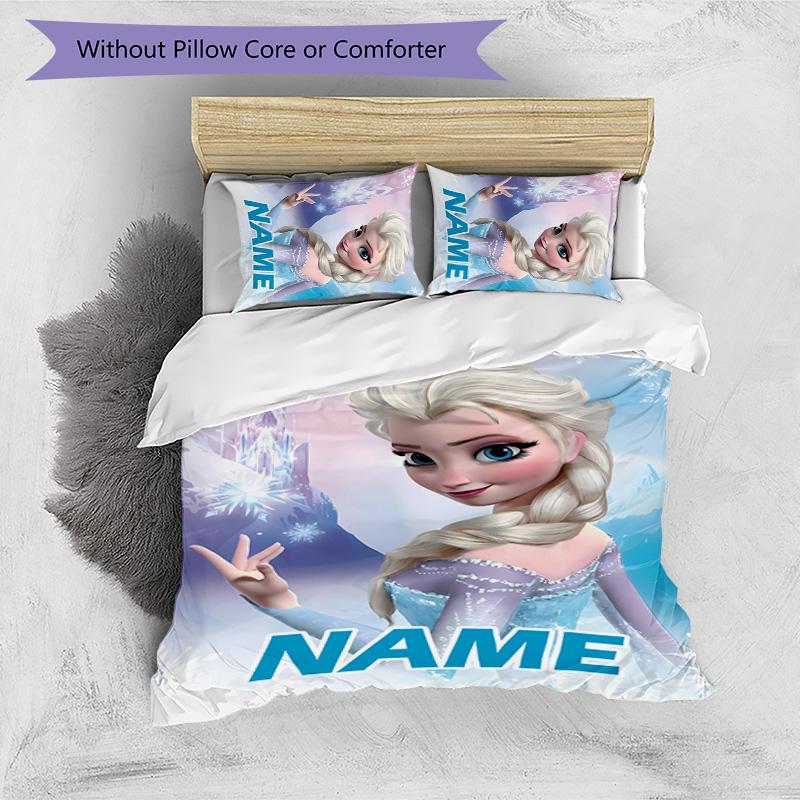 3pcs Frozen8 Cover Set - Personalized Name, HD Printed Bedding with 1 Cover and 2 Pillowcases - Perfect for Home Decor, Easy Care