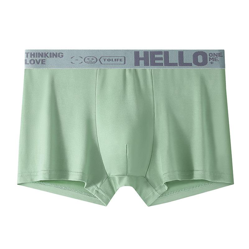 Large Size Men Spring Summer New Youth Middle Waist Flat Angle Underwear