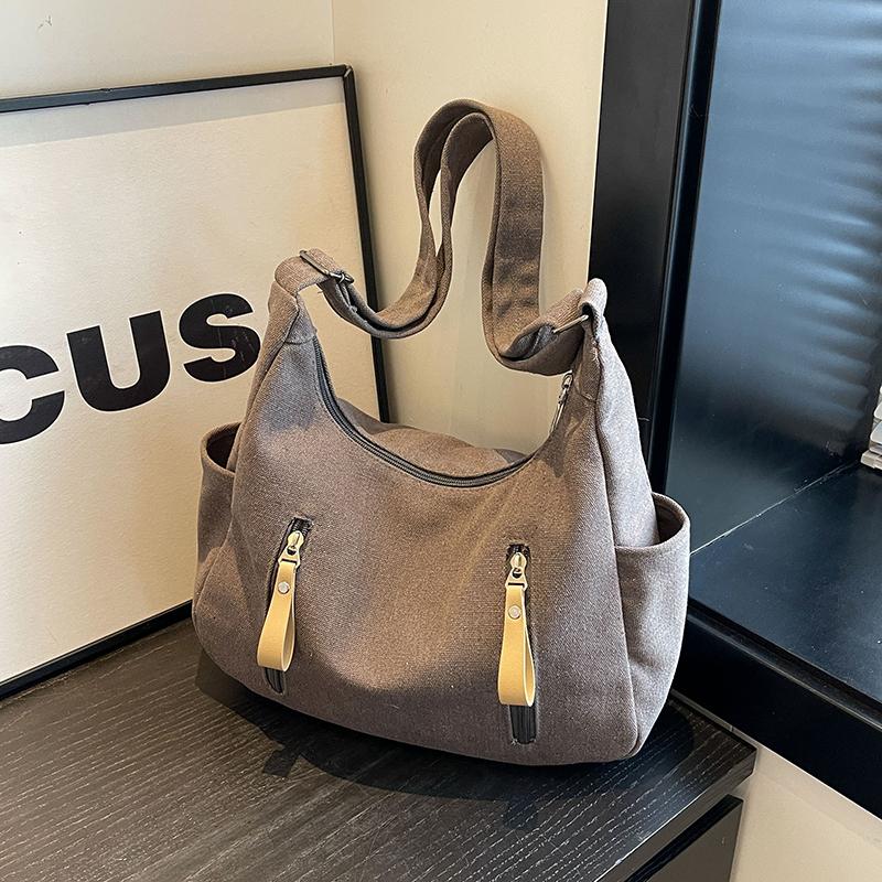 Canvas Bag Women's Large Capacity Tote Bag Student Shoulder Crossbody Bag