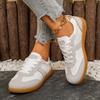 Fashion Women's Sneakers 2025 New Genuine Leather Ladies Moral Training Shoes Casual Spring Flat Shoes Women