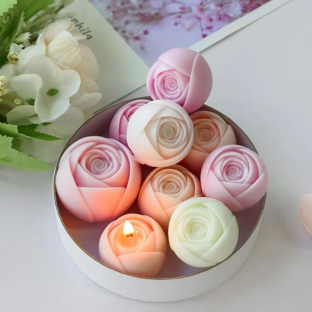 Multi Size Rose Bud Candle Silicone Moulds Stack Flower Resin Making Tools Plant Gypsum Birthday Party Decor Mother’s Day Gifts