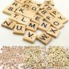 100 Pcs Wooden Alphabet Tiles English Letters DIY Wood Crafts Kids Toy 18x20mm