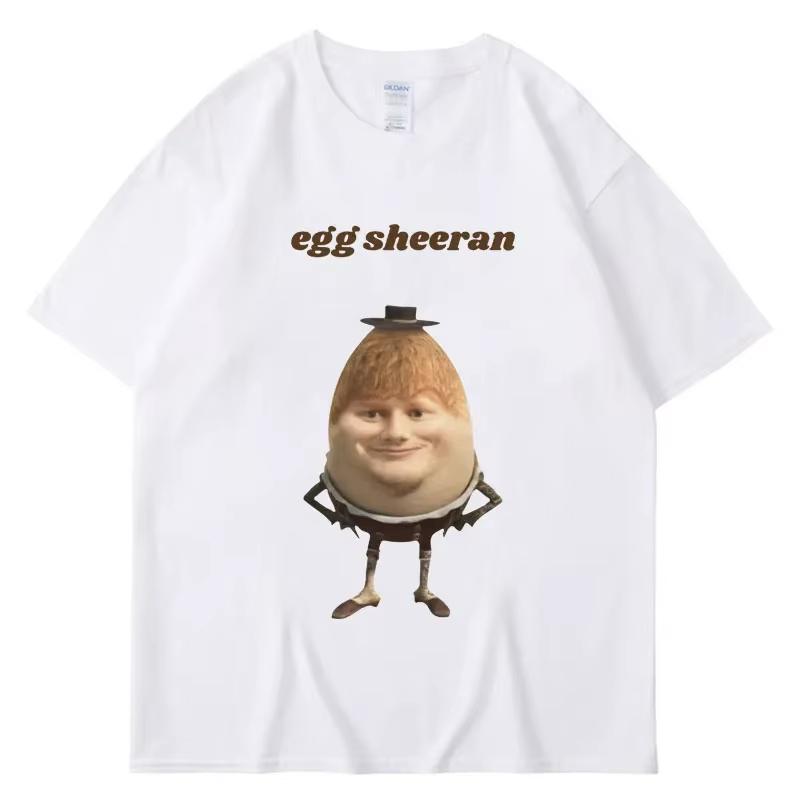 

Funny Egg Ed Sheeran Meme Picture Fashion Tshirt Breathable Casual Short Sleeve Summer Women Tshirt Super Street Headwear S